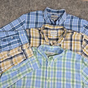 Set of 3 of Saddlebred XL Classic Fit Mens Plaid Long Sleeve Button Down Shirts